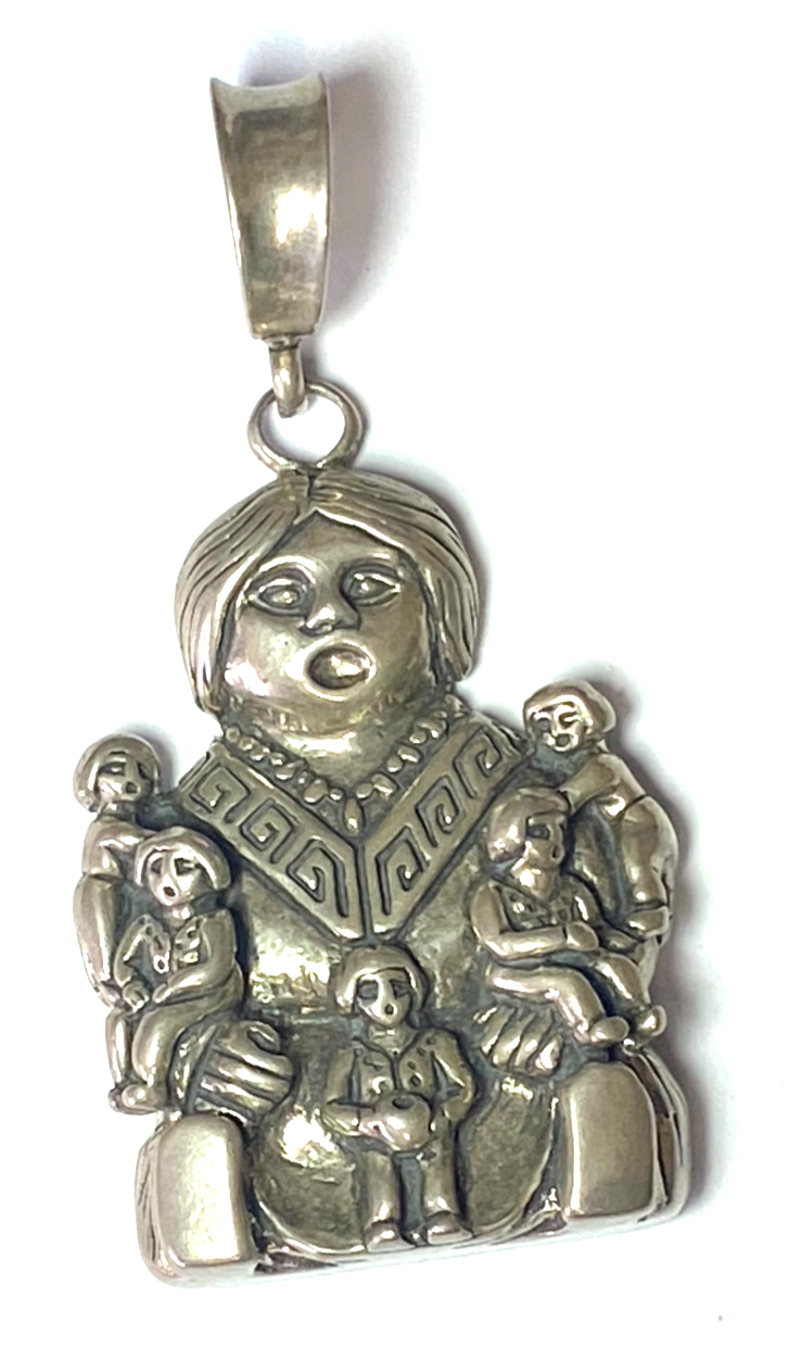 Sterling Silver Liberty CC Storyteller Pendant Large Bale 3" x 1-1/2" - Image 1