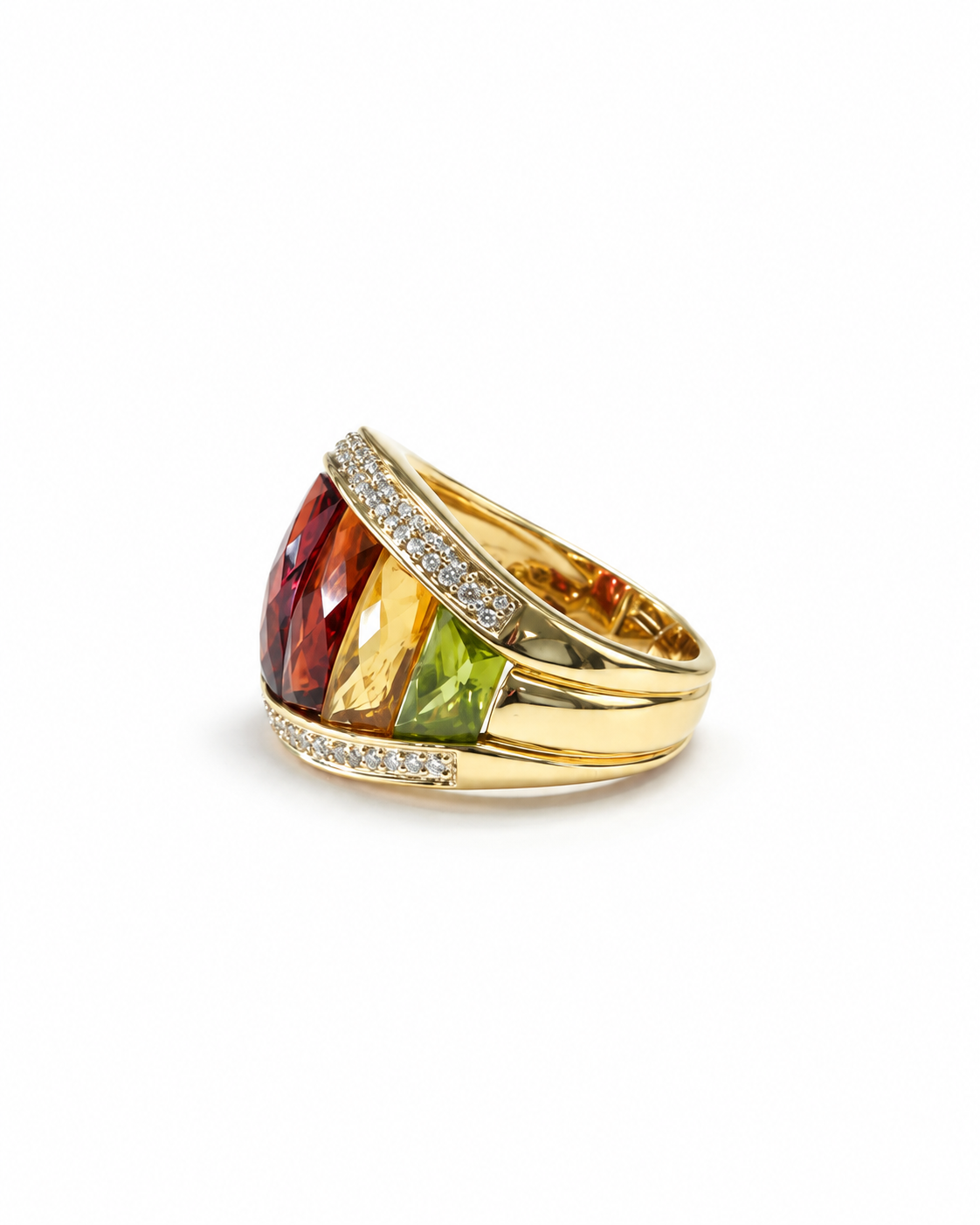 Multicolor Yellow Gold Ring Size 5 - Image 4