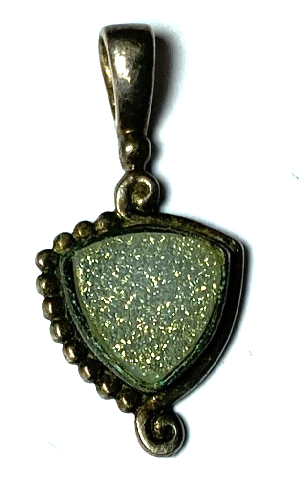 Sterling Silver Sajen Druzy Pendant 30mm x 15mm - Image 1