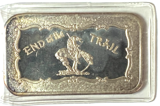 .999 Silver 1oz Mother Lode Mint End of Trail Ingot Bar - Image 1
