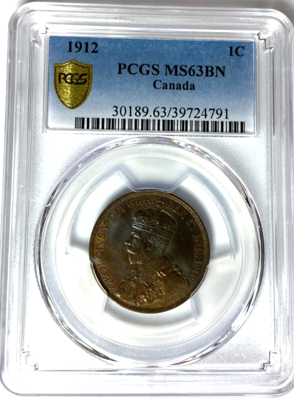 1912 1c Canada Large One Cent Penny Bronze MS63 BN - Image 1