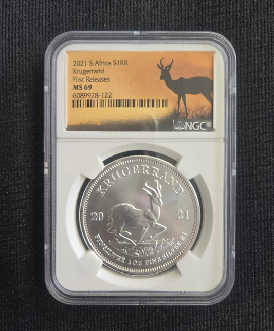 2021 S African Silver Krugerrand NGC MS69 Early Release .999 Fine Silver Coin - Image 1
