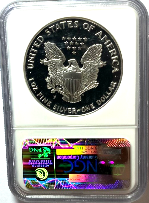 1993 P $1 American Proof Silver Eagle One Dollar Coin NGC PF69 UC - Image 2