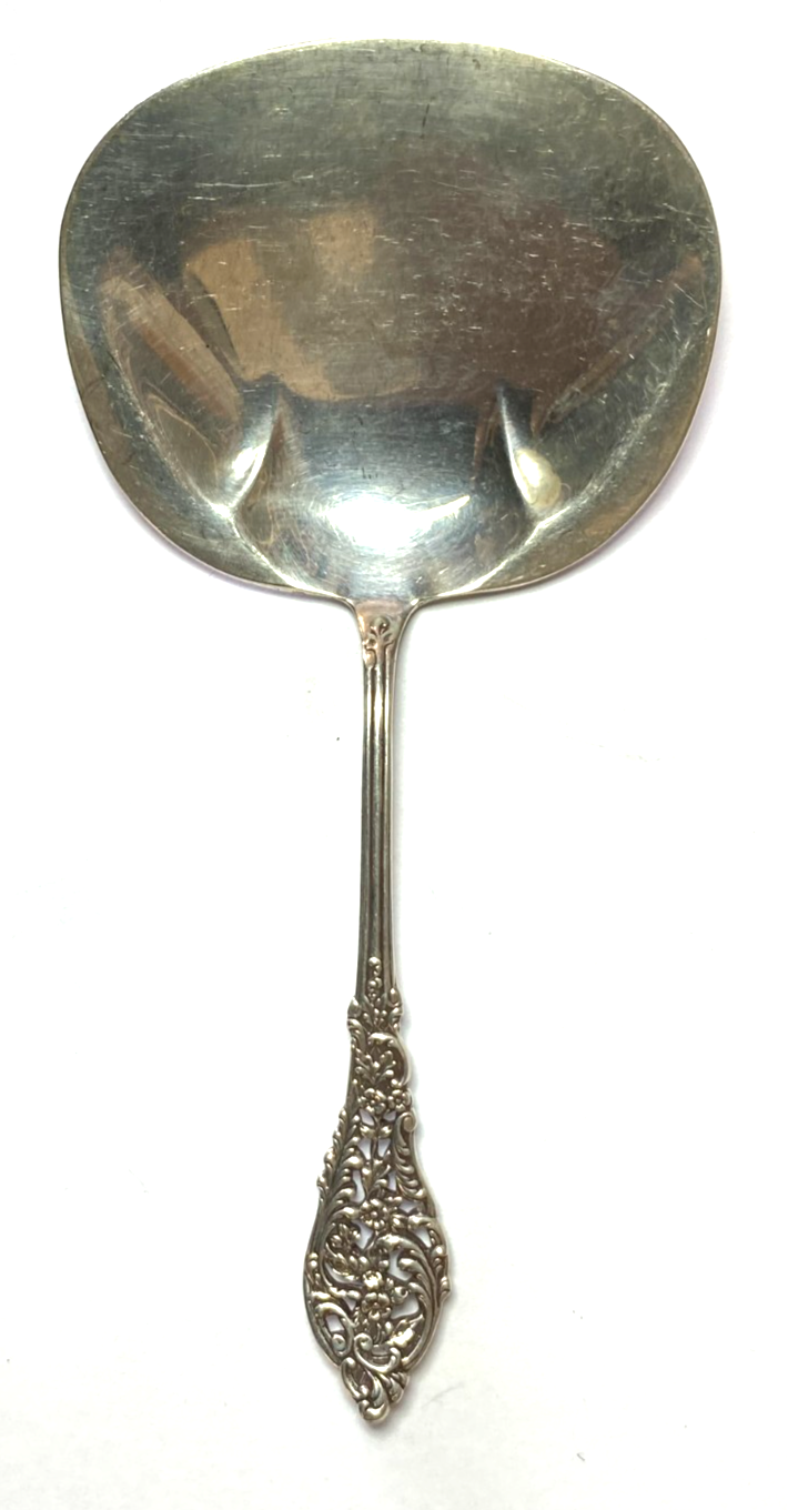 Sterling Silver Reed Barton Florentine Lace Bon Bon Nut Serving Spoon 4-7/8" - Image 1