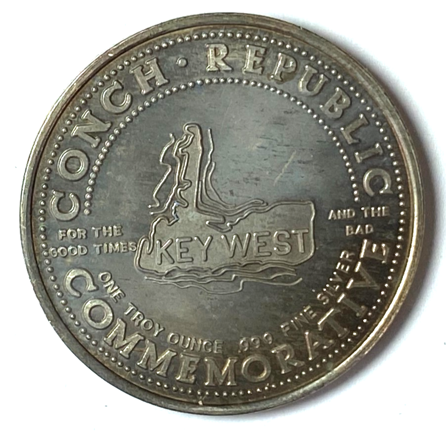 Conch Republic Key West 1oz .999 Commemorative Silver 39mm - Image 1