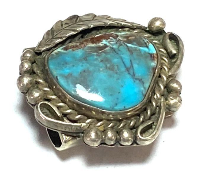 Sterling Silver Turquoise Bolo Tie Clip 29mm x 27mm - Image 3