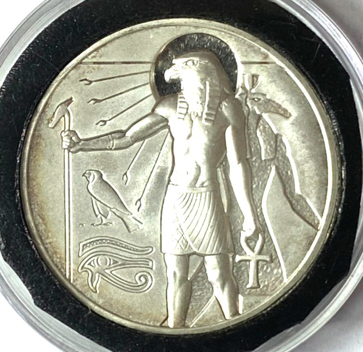 Egyptian Gods Horus 2oz. .999 Silver Round 40mm - Image 1