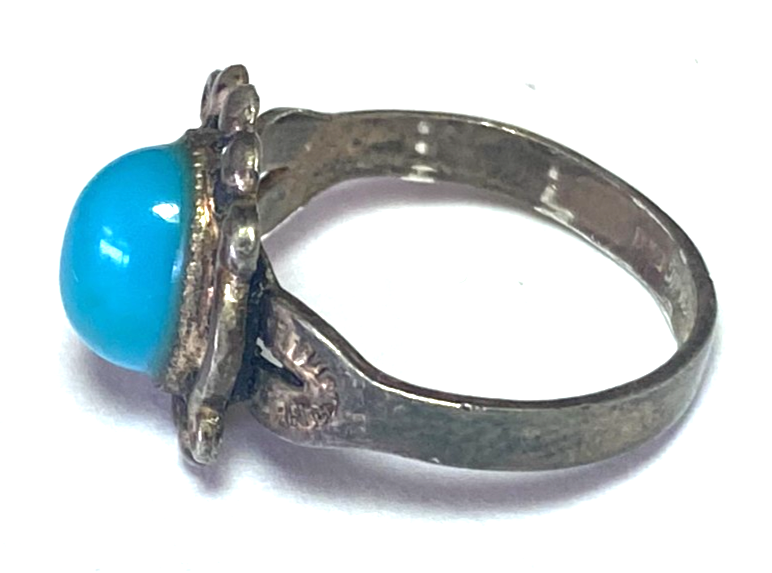Sterling Silver Joseph Esposito Turquoise 13mm Ring Size 5 - Image 2