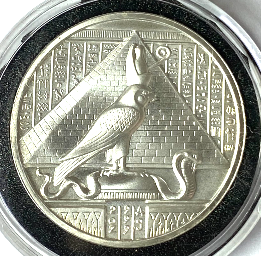 Egyptian Gods Horus 2oz. .999 Silver Round 40mm - Image 2