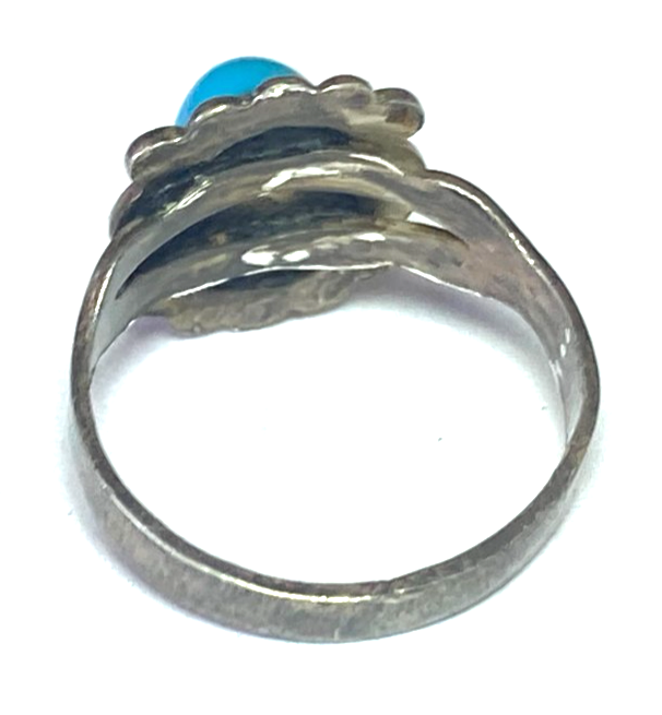 Sterling Silver Joseph Esposito Turquoise 13mm Ring Size 5 - Image 3