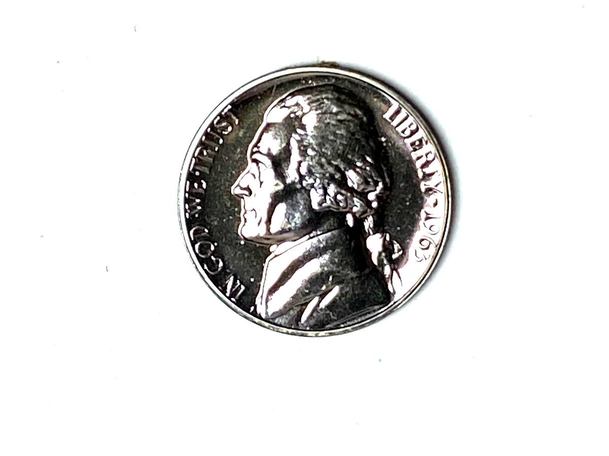 1963 5c Jefferson Proof Nickel Five Cents Purple Blue Toned - Image 4