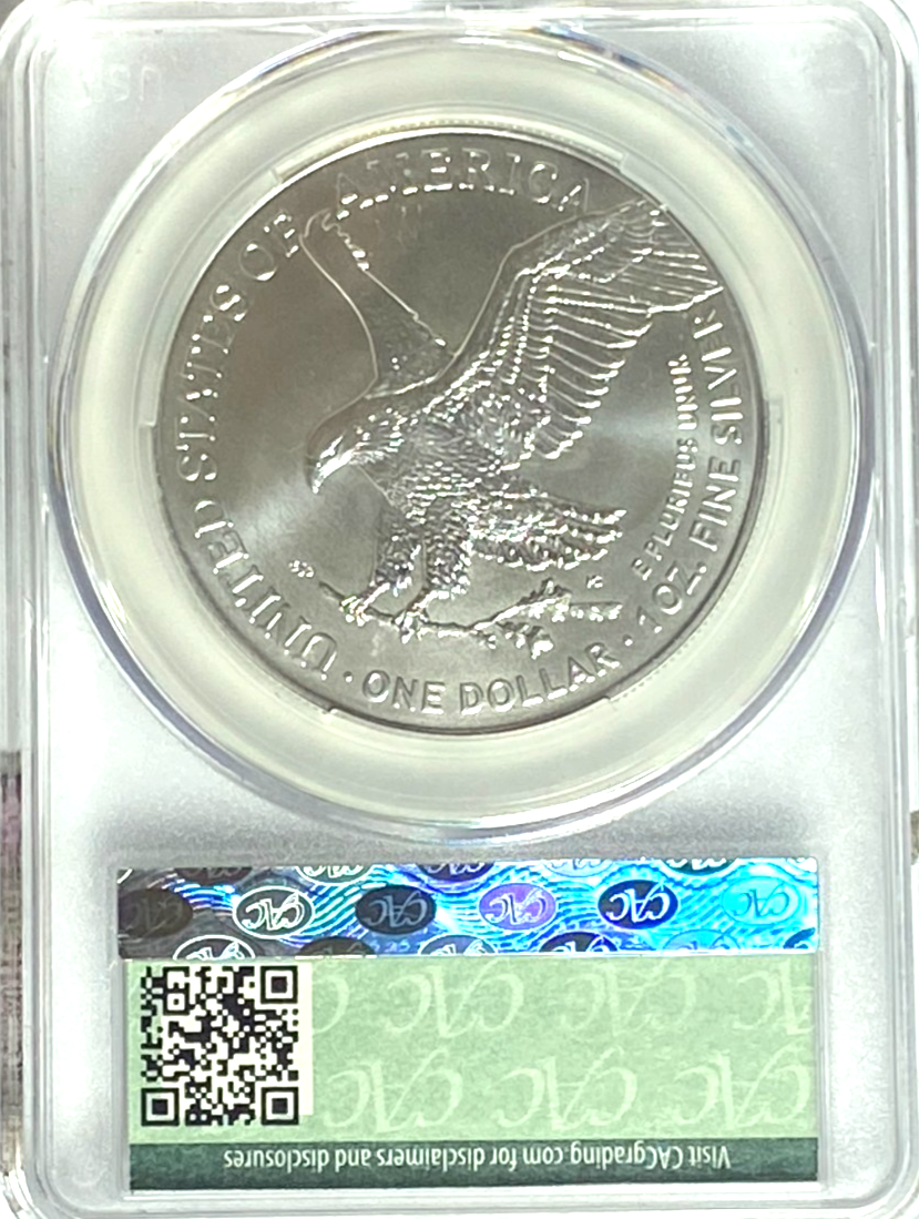 2024 $1 American Silver Eagle One Dollar Coin CAC MS70 Founders First Delivery - Image 2