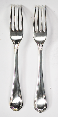 Set of 2 Oceana by Christofle Silver Plate Solid Fork France 6-3/4"