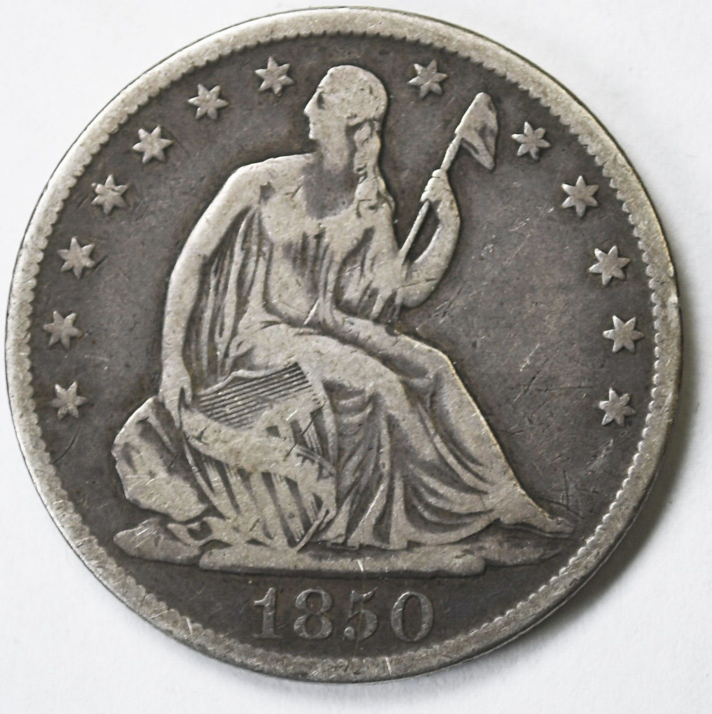 1850 O 50c Seated Liberty Silver Half Dollar Fifty Cents New Orleans