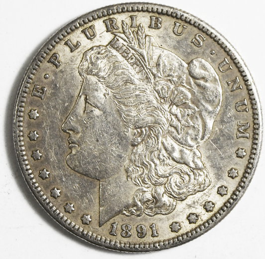 1891 S $1 Morgan American Silver One Dollar US San Francisco AU