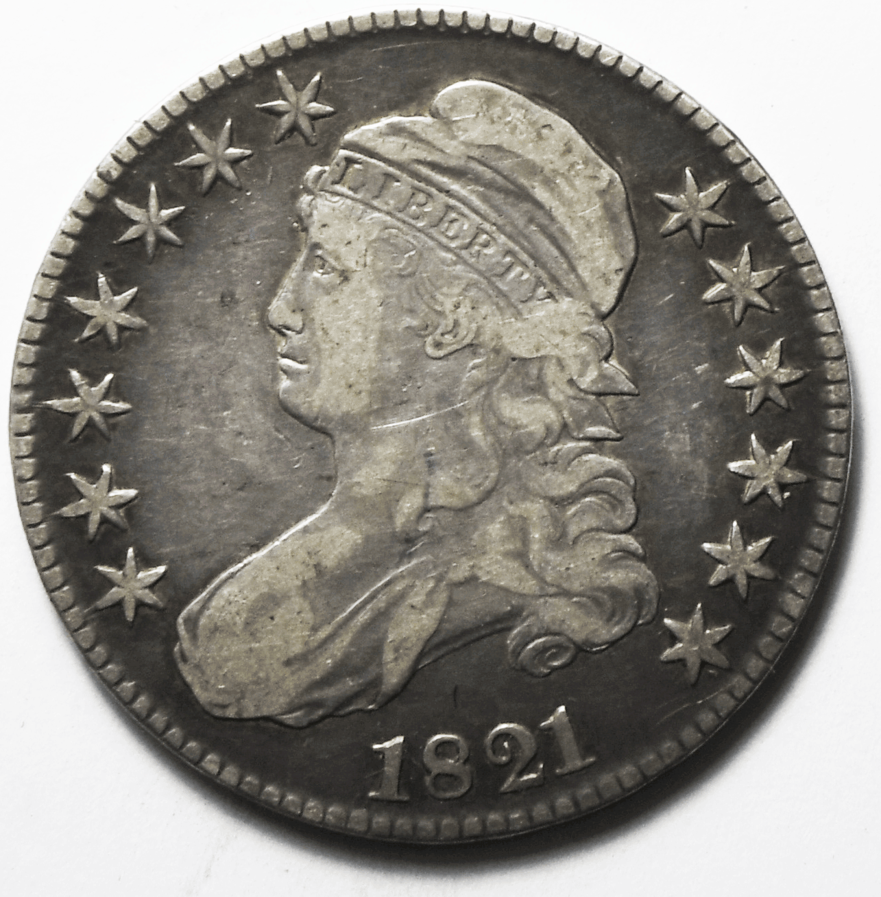 1821 50c Capped Bust Silver Half Dollar Fifty Cents US Rare