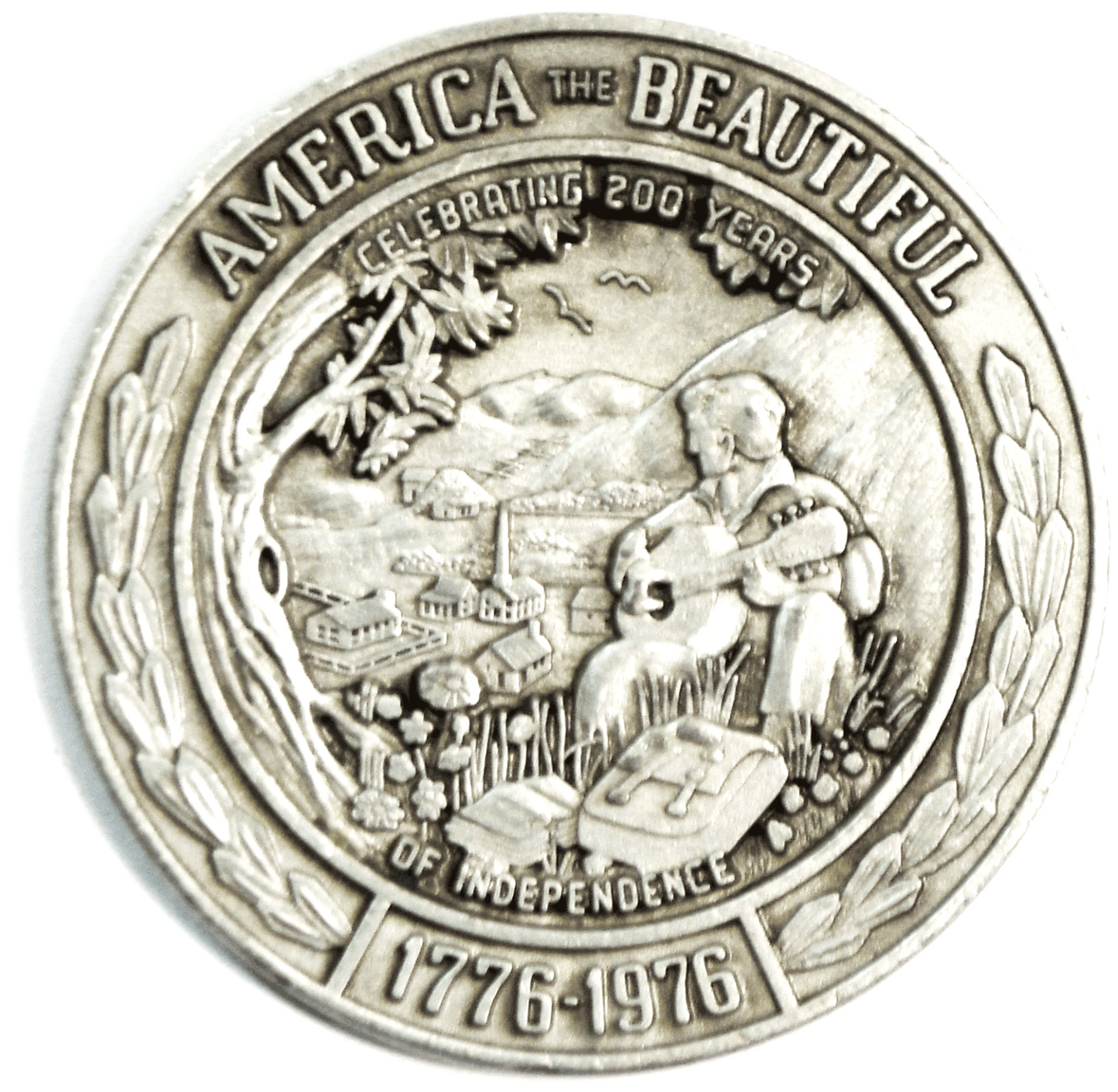 America The Beautiful 1776-1976 Pewter Medallion Bicentennial 38mm