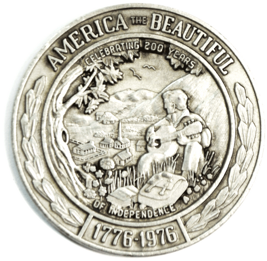America The Beautiful 1776-1976 Pewter Medallion Bicentennial 38mm