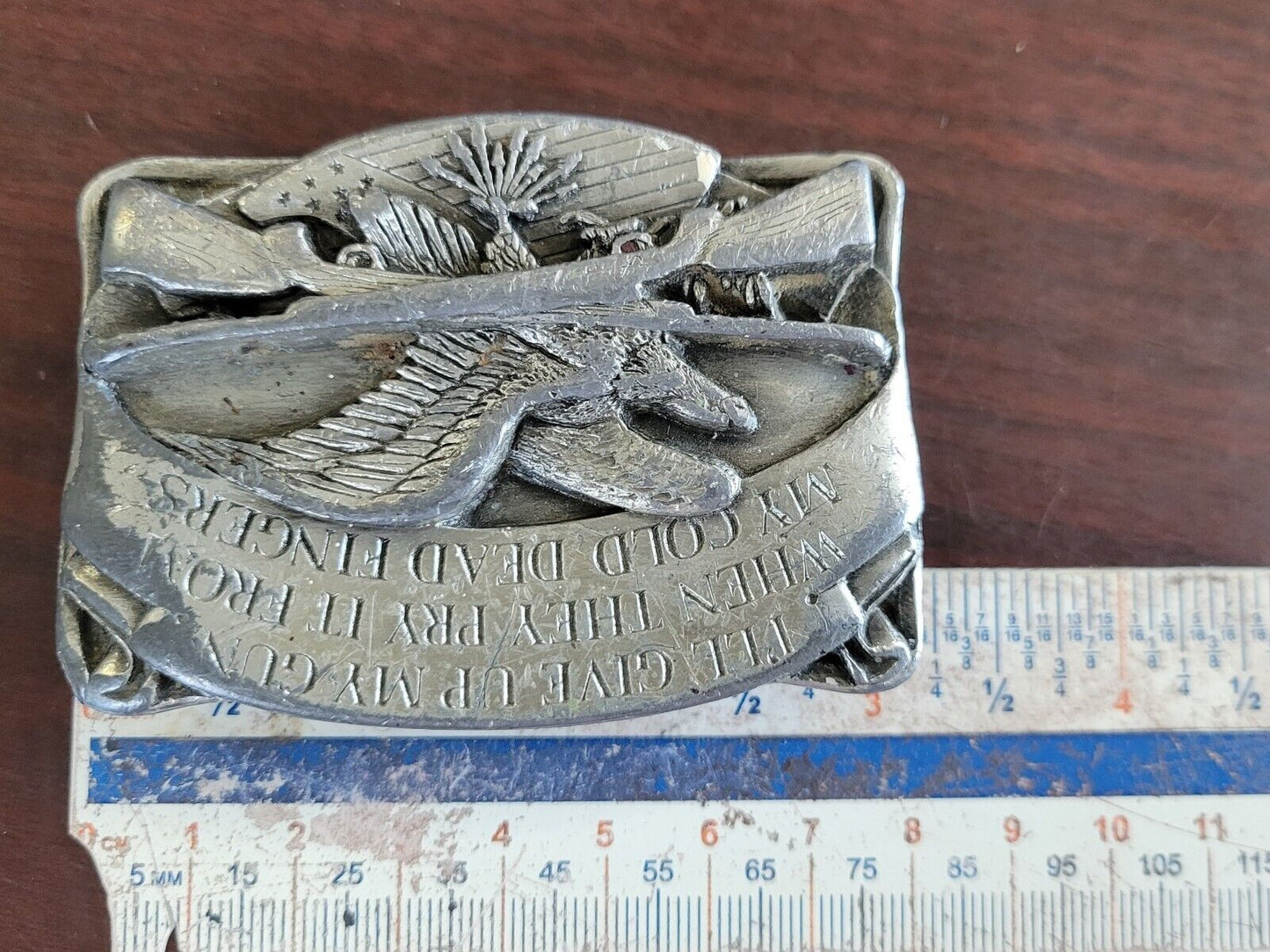 SISKIYO 1983 I'll Give Up My Gun When They Pry It 2nd Amendment Belt Buckle