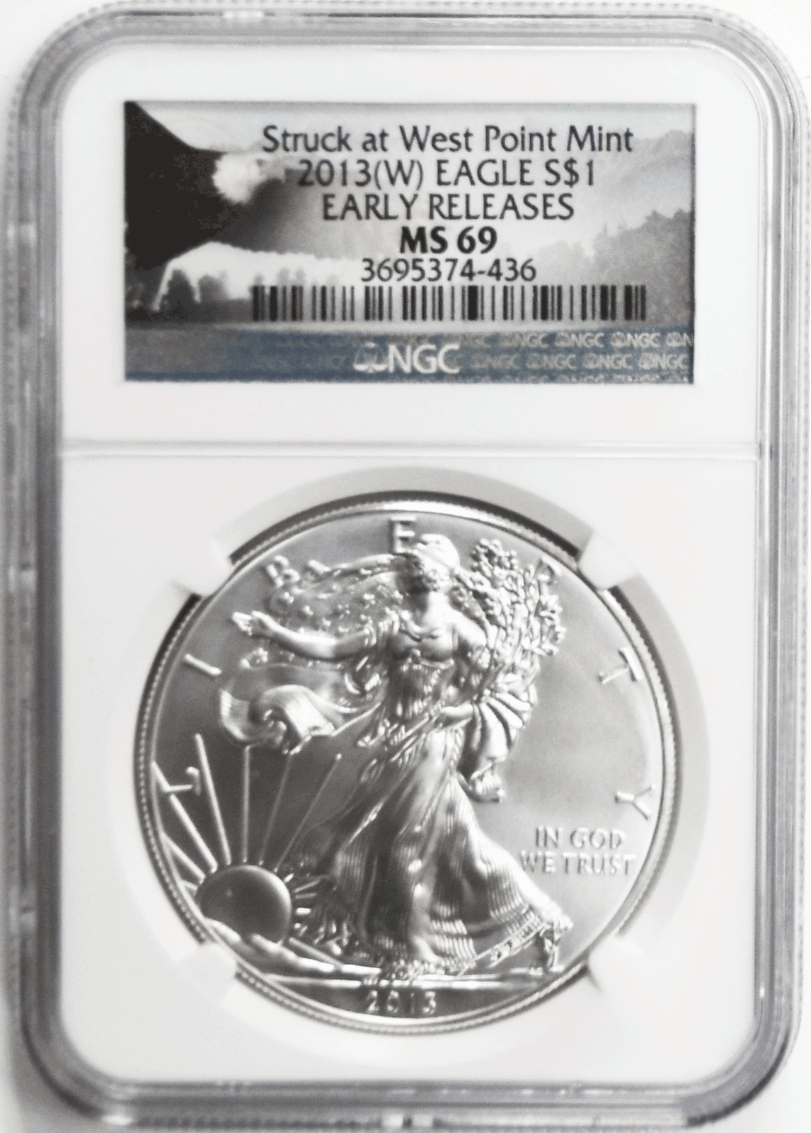2013 W $1 American Silver Eagle NGC MS69 Struck at West Point Early Release