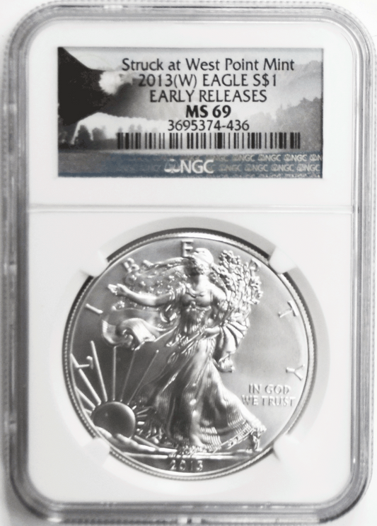 2013 W $1 American Silver Eagle NGC MS69 Struck at West Point Early Release