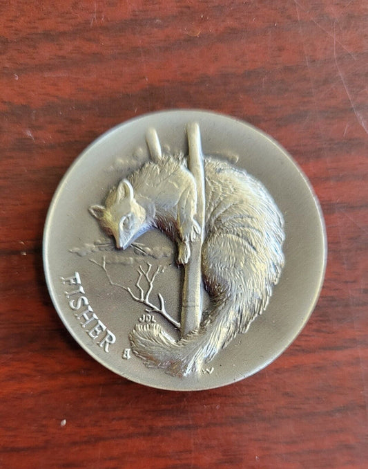 Longines Symphonette Sterling Fisher Cat Wildlife Series Medal 1.1oz Coin