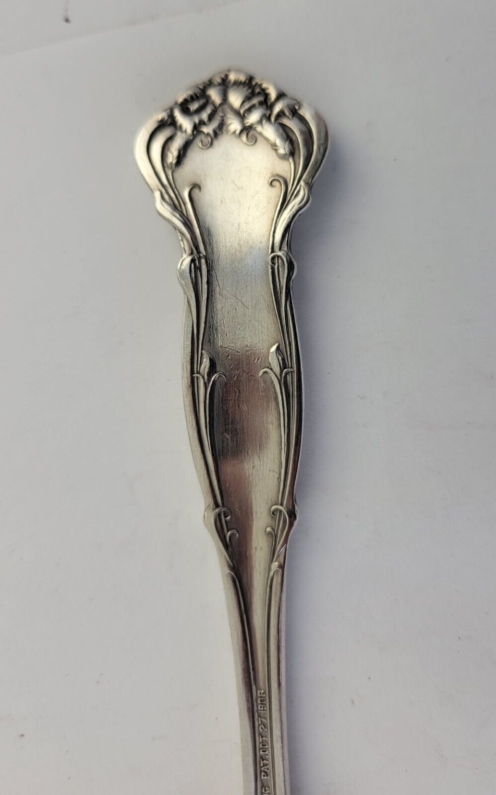 Carnation by Wallace Sterling Silver 7  1/4" Cold Meat Serving Fork 1.3oz.
