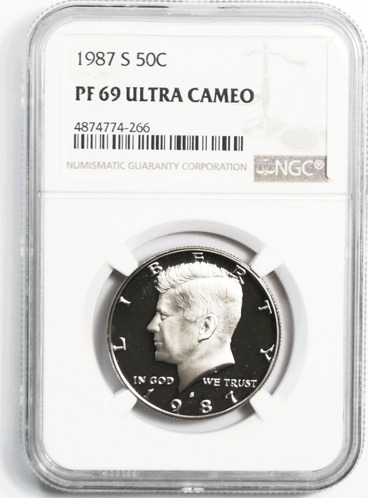 1987 S 50c Kennedy Half Dollar NGC PF69 Ultra Cameo Proof San Francisco