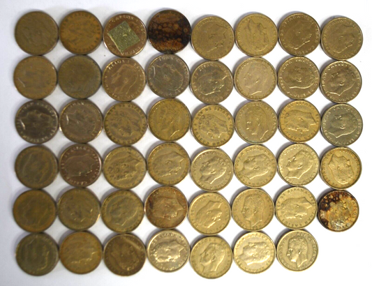 47pc Spain 10 Ten Pesetas Coins Lot 1982-1988