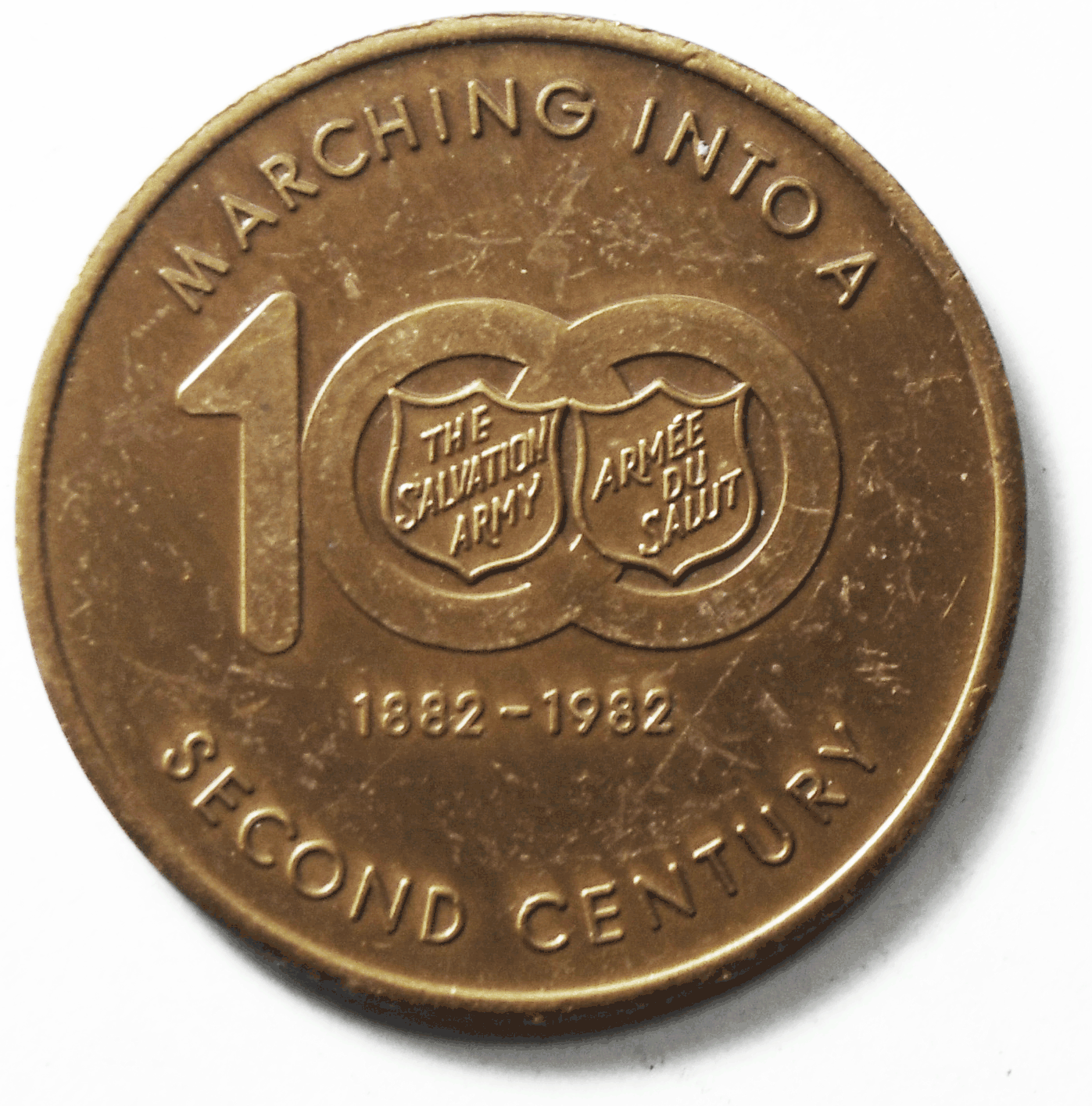 1982 Salvation Army 100th Anniversary Marching Into Second Century Medal 31mm