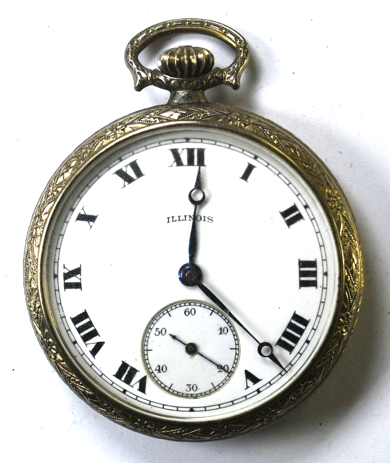 1919 Illinois Size 12 OF Victory Deco Case 17j Pocket Watch 404