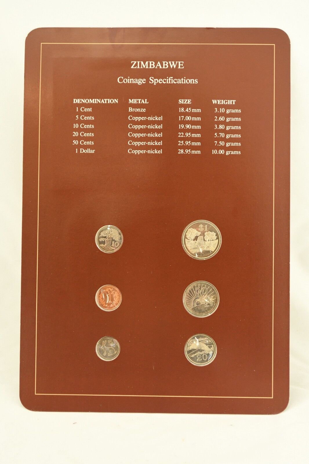 Coin Sets of All Nations Franklin Mint Zimbabwe 1980, 1983, 1988