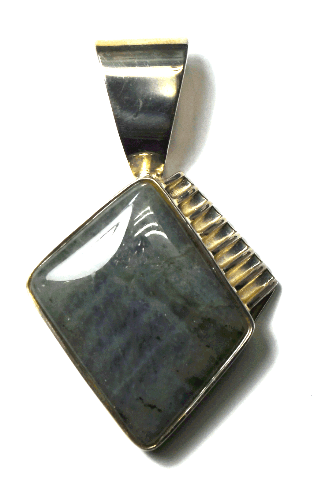 Sterling Silver Desert Rose Labradorite Pendant 55mm x 34mm