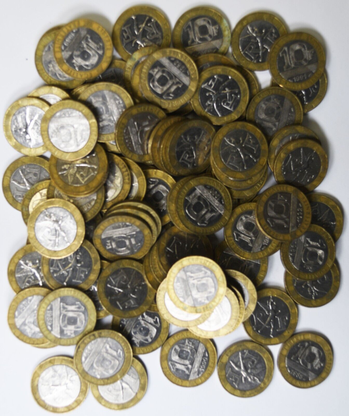 93pc France 10 Ten Francs 1988-1992 Bimetallic