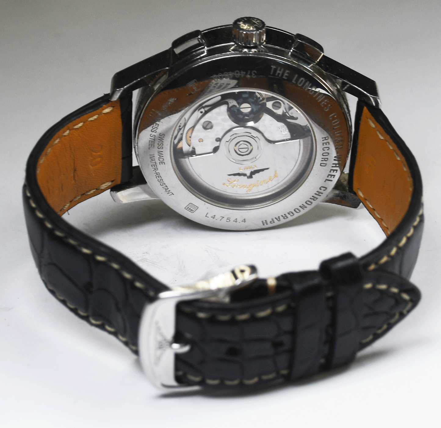 Longines Column Wheel Black Dial Chronograph Record 41mm Automatic L4.754.4