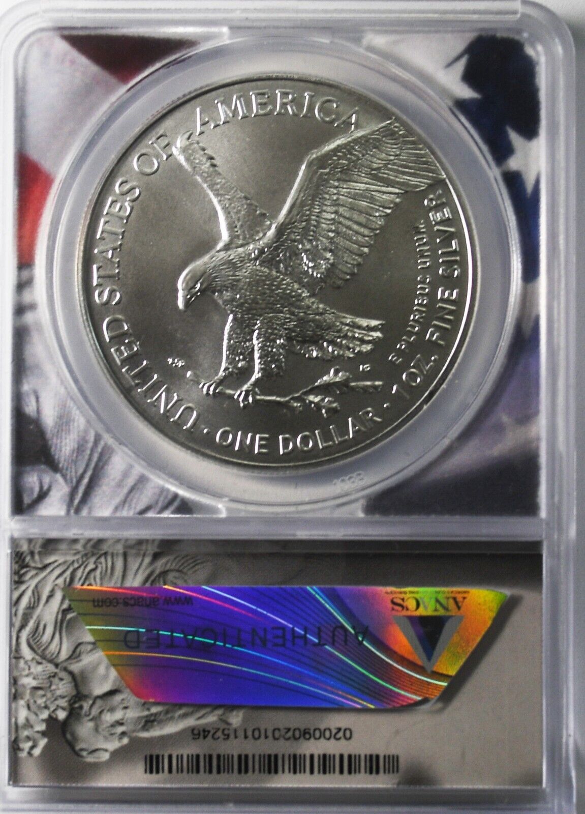 2023 $1 American Silver Eagle Silver Dollar ANACS MS70 Fine Silver First Strike