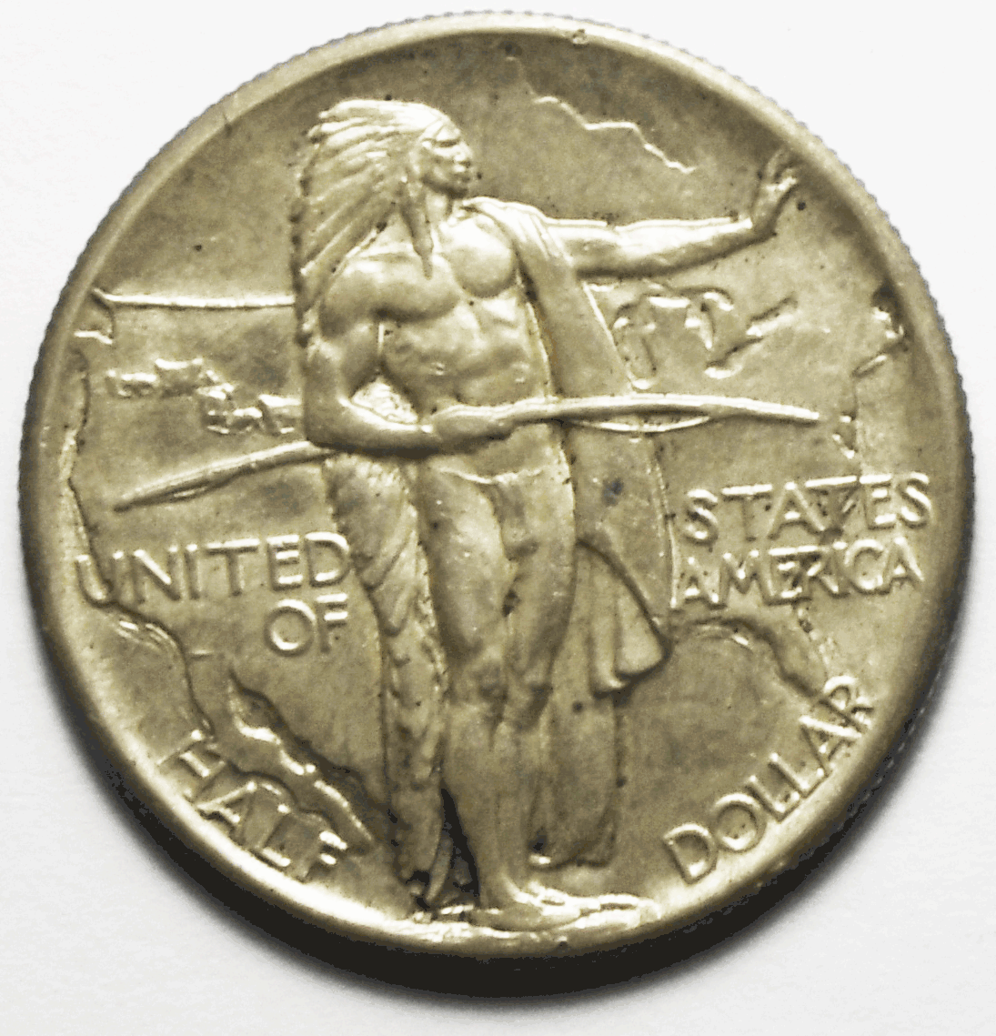 1926 50c Oregon Trail Centennial Lincoln Commemorative Silver Half Dollar