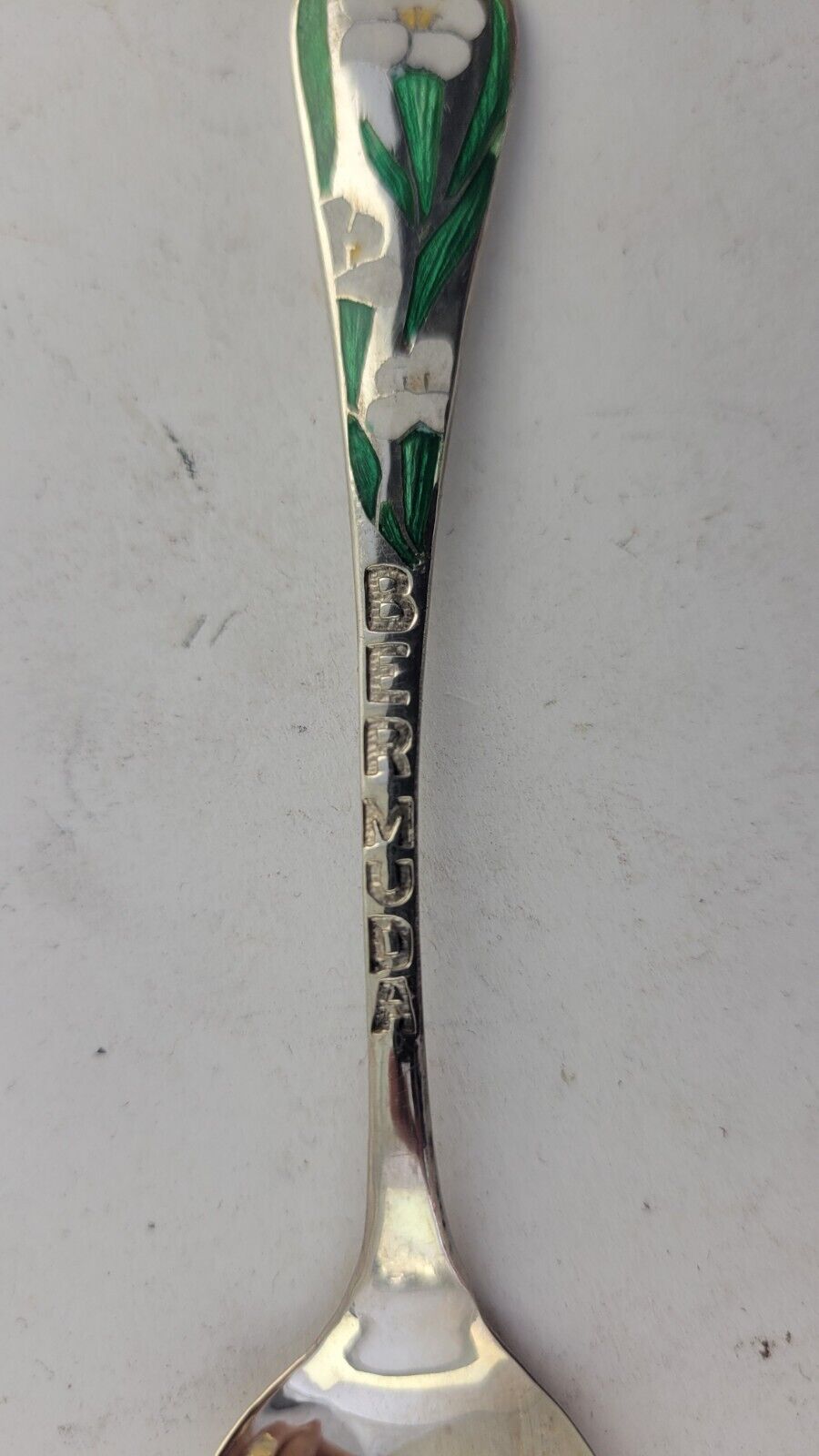 Enameled Bermuda 4 3/4" Sterling Silver Souvenir Spoon .38oz. by Breadner Mfg Co