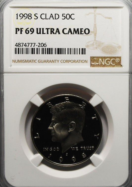 1998 S 50c Kennedy Half Dollar NGC PF69 Ultra Cameo Proof San Francisco