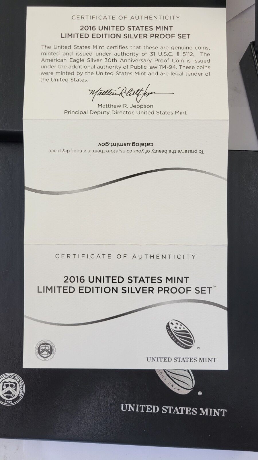 2016 US Mint Limited Edition Silver Proof Set w/Box & COA