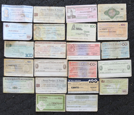 22 Italy Emergency Issue Currency Provincial Banknotes 50 150 200 250 Lire