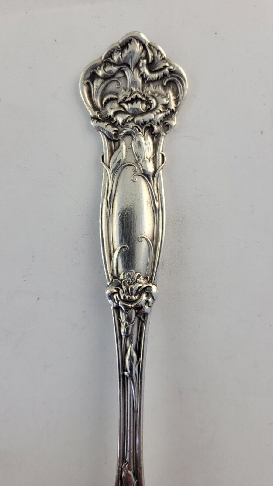 Carnation by Wallace Sterling Silver 7  1/4" Cold Meat Serving Fork 1.3oz.