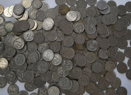 320pc Germany Federal Republic 50 Fifty Pfennig Coins Lot 1949-1992 KM#104 109.1
