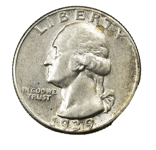 1939 D 25c Washington Silver Quarter Dollar Denver