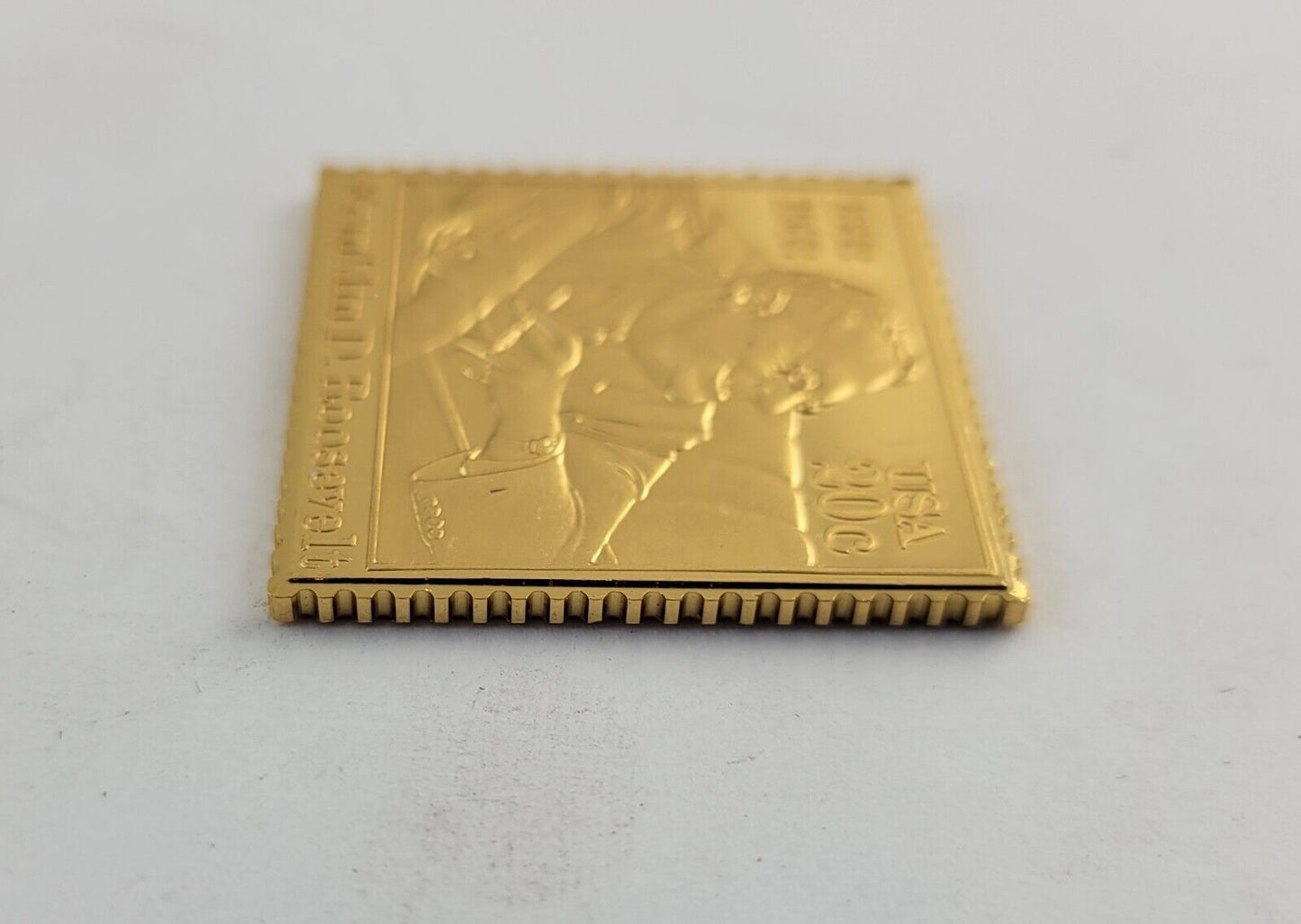 USPS United We Stand .999 Silver Gold Plated Stamp Franklin D Roosevelt .67oz