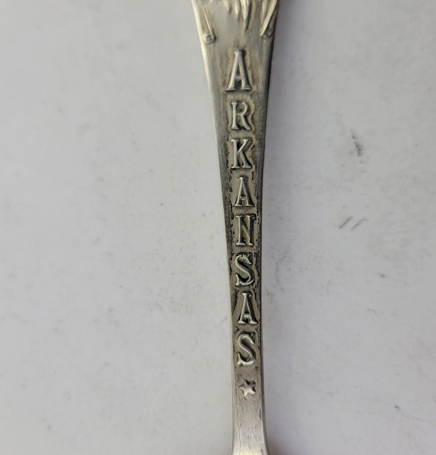 Arkansas State Sterling 5 5/8"  Souvenir Spoon by Watson .65oz. Native American