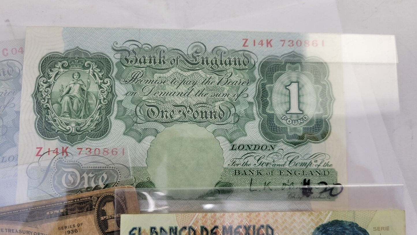 Circulated Lot of 6 Foreign Banknotes World Paper Money Currency