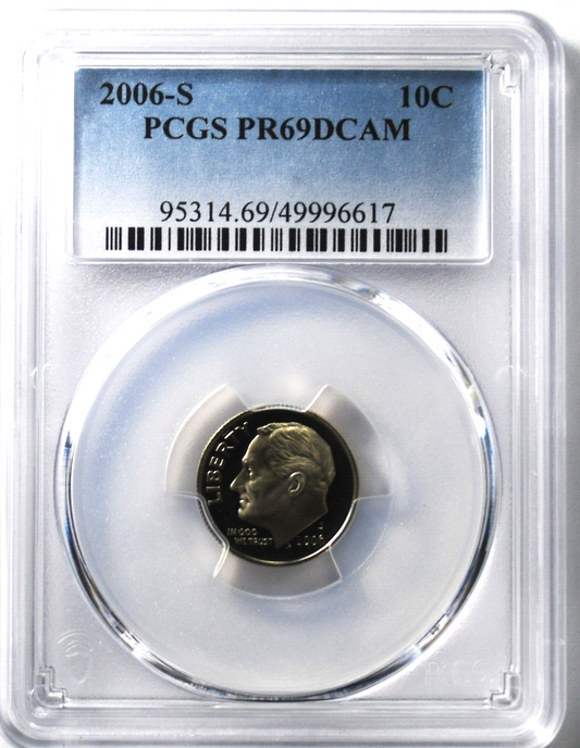 2006 S 10c Roosevelt Proof Dime Ten Cents PCGS PR69 DCAM