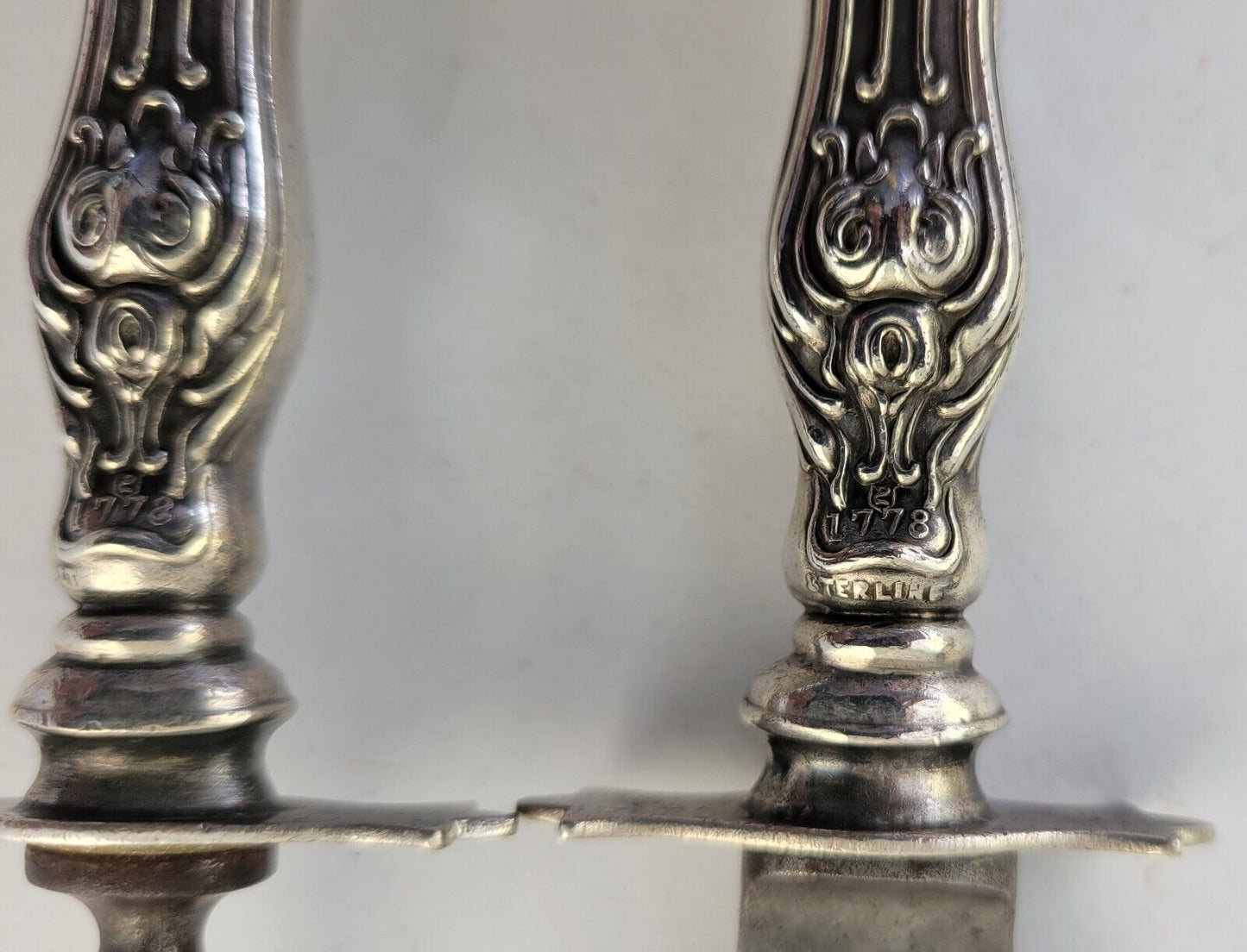 Art Nouveau Sterling Silver  Carving Set Knife & Fork