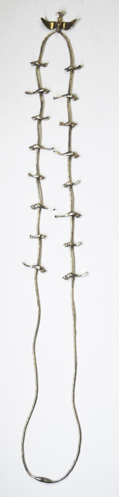 Sterling Bird 14mm Dove Fetish Bead Liquid Silver Necklace 26"